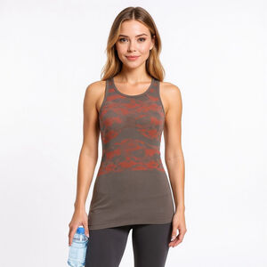 Adidas by Stella McCartney Grey Red Back Mesh Tank Top - Medium